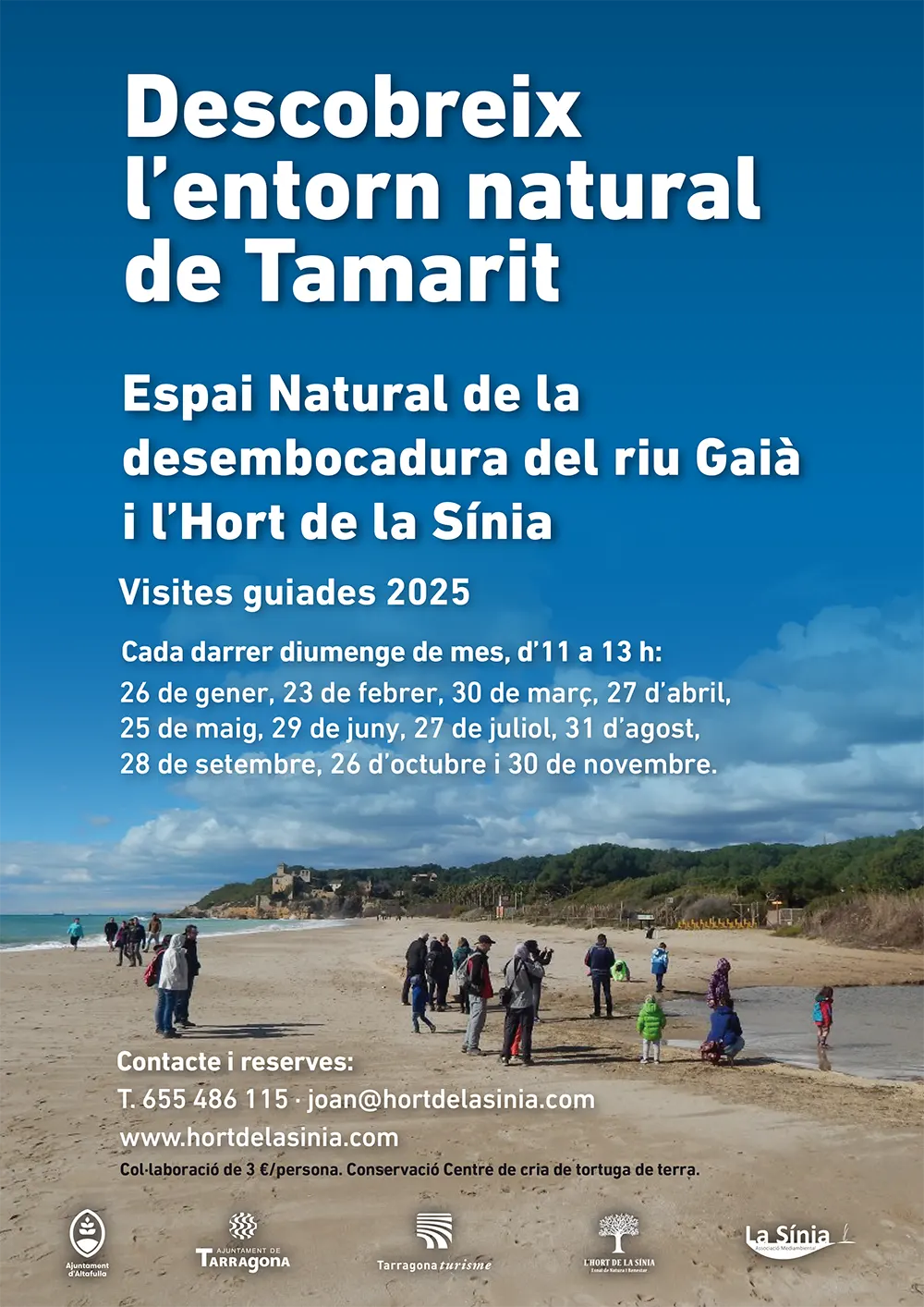 Cartell de les visites guiades a Tamarit